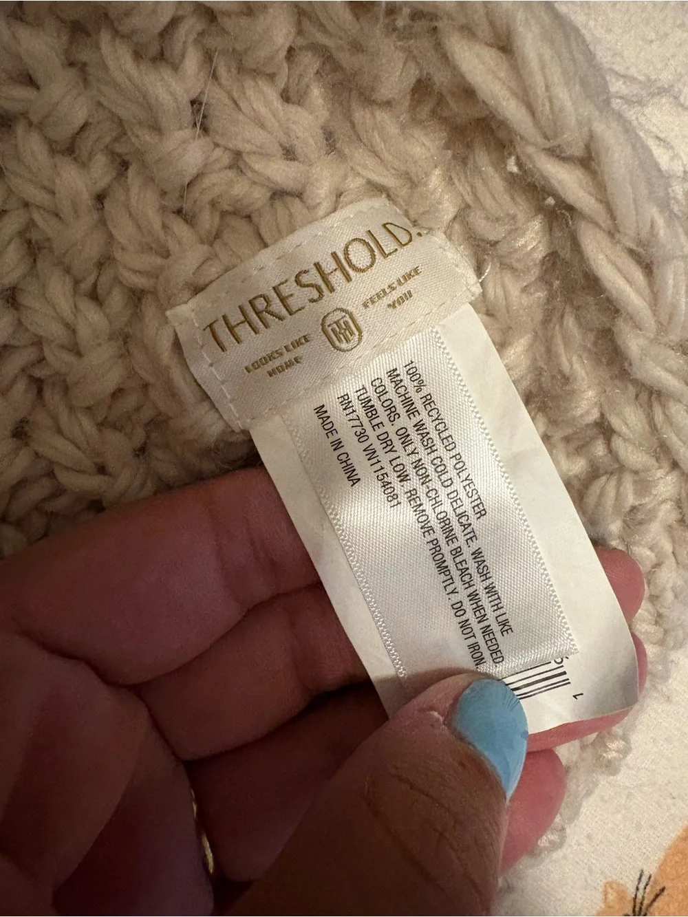 Threshold Cream Chunky Knit Throw Blanket